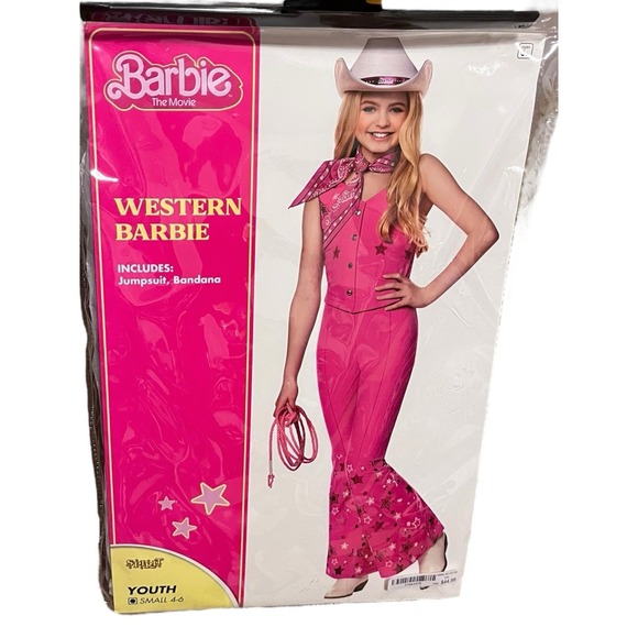 Spirit Western Barbie the Movie Halloween Costume Youth Size Small 4-6 New - Picture 8 of 11